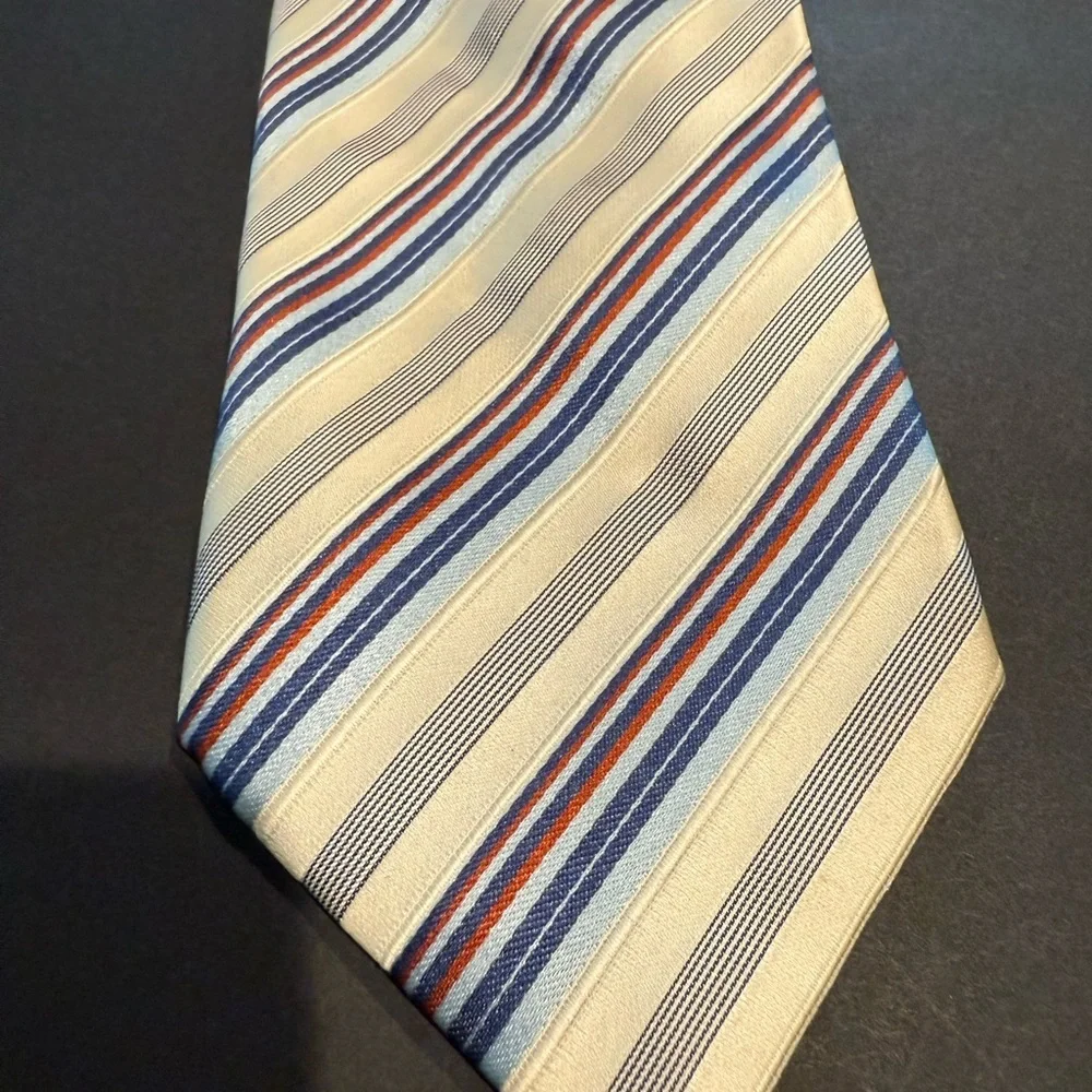 Brioni Multicolor Striped Silk Tie with Brioni metal tag